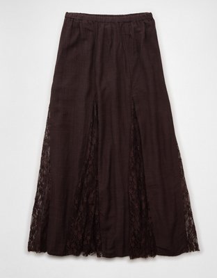 AE High-Waisted Lace Detail Maxi Skirt