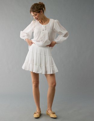 AE High-Waisted Mini Skirt en capas