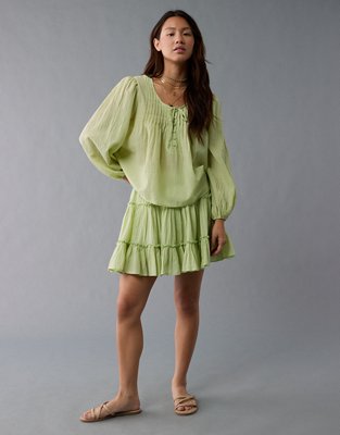AE High-Waisted Tiered Mini Skirt
