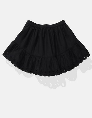 AE High-Waisted Embroidered Eyelet Mini Skirt