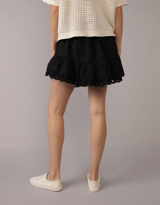 AE High-Waisted Embroidered Eyelet Mini Skirt