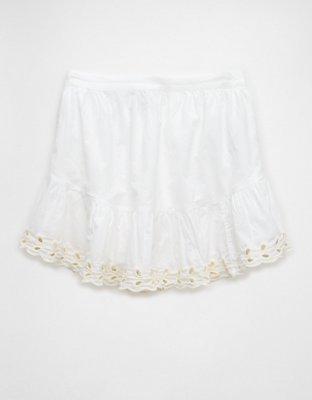 AE High-Waisted Embroidered Eyelet Mini Skirt