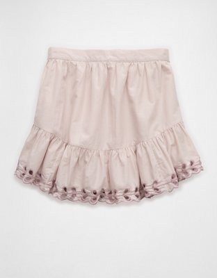 AE High-Waisted Embroidered Eyelet Mini Skirt