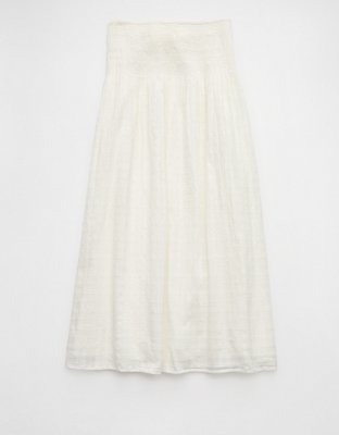 AE High-Waisted Smocked Maxi Skirt