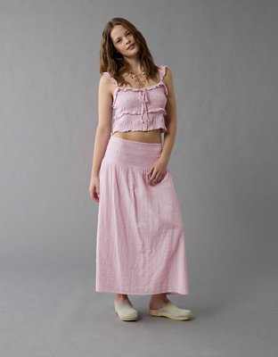 AE High-Waisted Ruffle Maxi Skirt