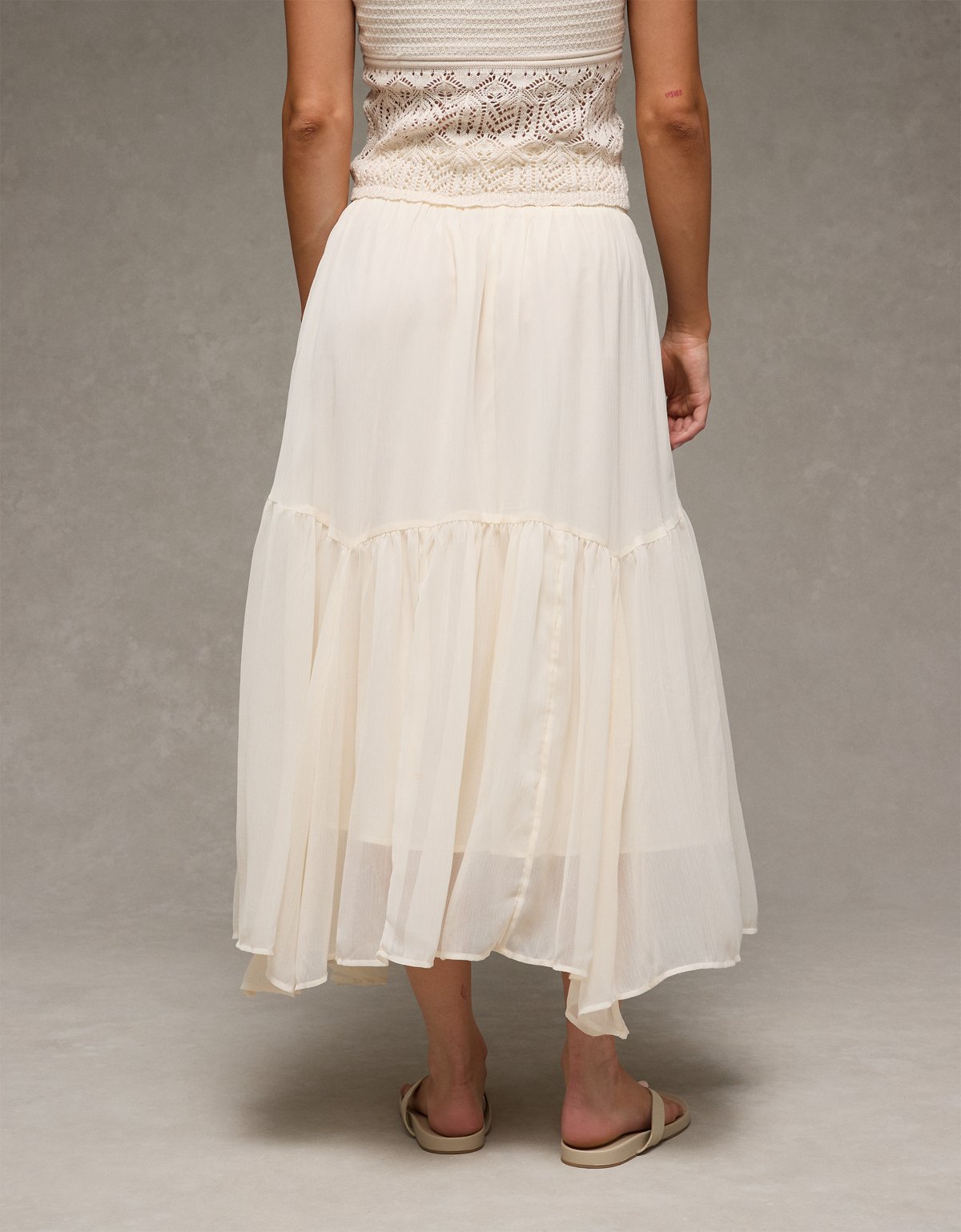 AE Smocked Handkerchief Hem Maxi Skirt - image 2