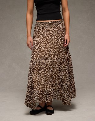 AE Smocked Handkerchief Hem Maxi Skirt