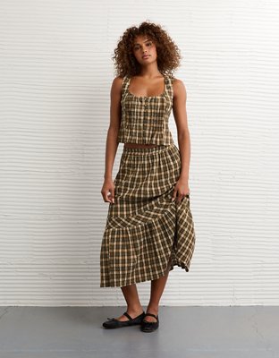 AE Plaid Maxi Skirt