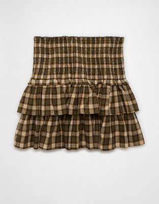 AE High-Waisted Plaid Ruffle Skort