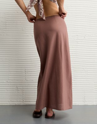 AE High-Waisted Linen-Blend Maxi Skirt