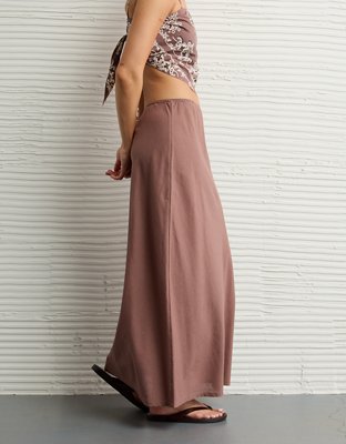 AE High-Waisted Linen-Blend Maxi Skirt