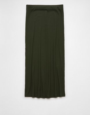Jupe droite longue à taille haute AE