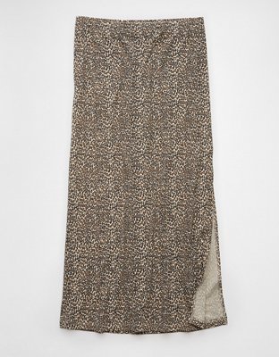 AE High-Waisted Leopard Column Maxi Skirt