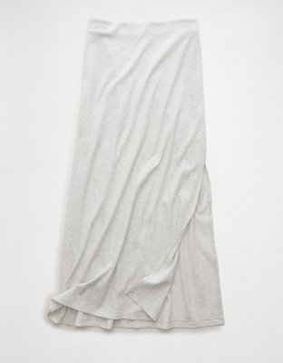 AE High-Waisted Ribbed Knit Maxi Skirt