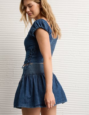 AE High-Waisted Drop-Waist Mini Skirt