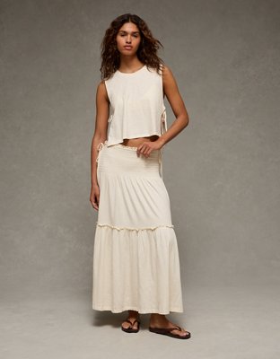AE Sunchaser Convertible Maxi Skirt Dress Women's Frosty Cream L