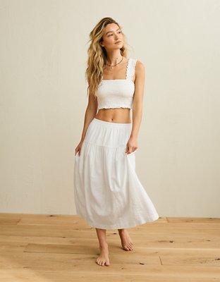 AE Mid-Rise Linen-Blend Maxi Skirt