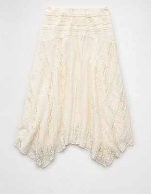 AE Mid-Rise Lace Midi Skirt