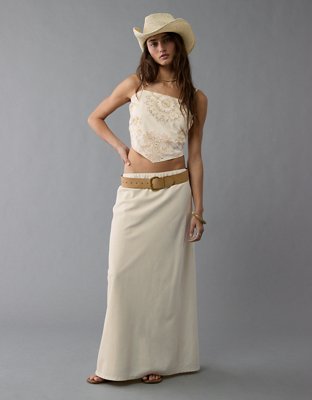 AMERI×THE MET ILINE SKIRT EZRA - Midi Skirt With Front Slits – ANIM
