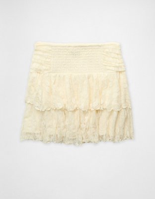 (新品） LACE RUFFLE MINI SKIRTタグ付き AE Lace Ruffle Mini Skirt | American Eagle