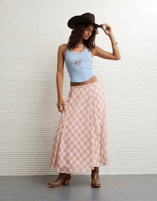 AE x Stagecoach Crinkled Chiffon Maxi Skirt