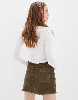 Женские юбки American Eagle AE Corduroy Cargo Mini Skirt — фото 2