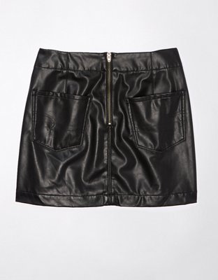 Женские юбки American Eagle AE Vegan Leather High-Waisted Mini Skirt — фото 4
