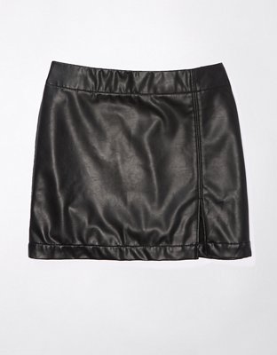 Total stud vegan leather high waisted mini skirt outlet in black