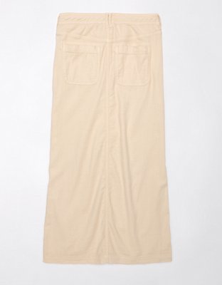 AE Dreamy Drape Linen-Blend Low-Rise Maxi Skirt