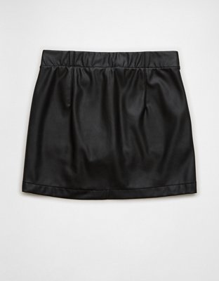 AE High-Waisted Vegan Leather Mini Skort