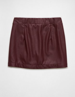 AE High-Waisted Vegan Leather Mini Skort