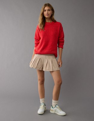 AE Corduroy High-Waisted Pleated Mini Skort