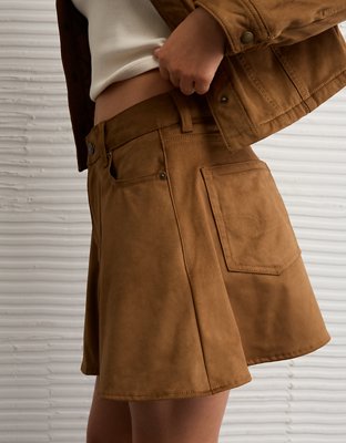 AE Faux Suede Mini Skort