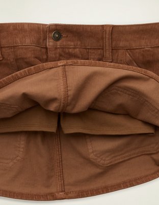 Женская юбка American Eagle AE Super Low-Rise Corduroy Perfect Micro Mini, цвет: Коричневый — фото 7