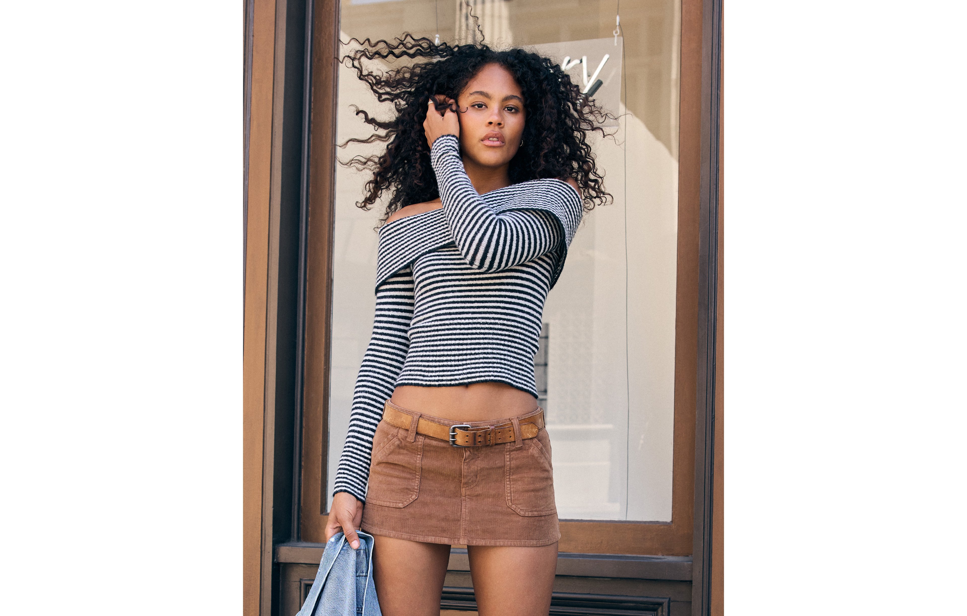 AE Super Low-Rise Corduroy Perfect Micro Mini Skirt