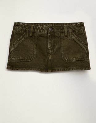 AE Stretch Super Low-Rise Perfect Micro Mini Skirt Women's Deep Forest Green 6