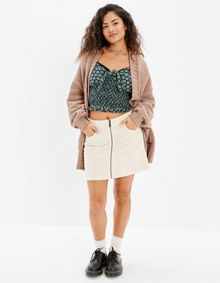 AE Zip-Up Corduroy Mini Skirt