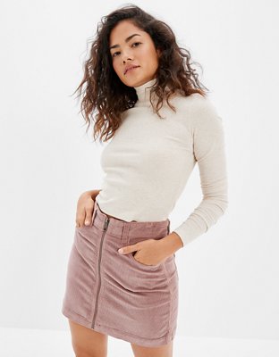 AE Zip-Up Corduroy Mini Skirt