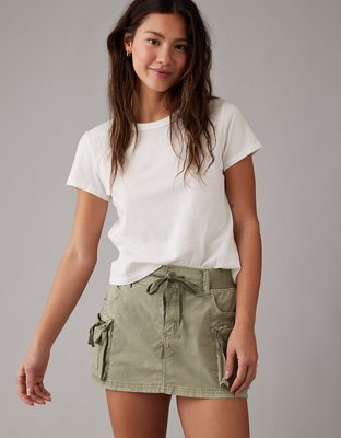Женские юбки American Eagle AE Snappy Stretch High-Waisted Cargo Mini Skort — фото 6