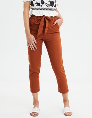 orange paperbag pants