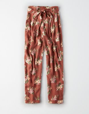Женские брюки American Eagle AE High-Waisted Tie Front Tapered Pant — фото 3