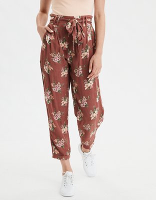 AE High-Waisted Tie Front Tapered Pant