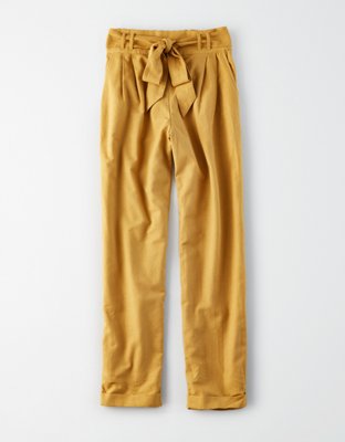 Женские брюки American Eagle AE High-Waisted Striped Tie Front Slim Pant — фото 3