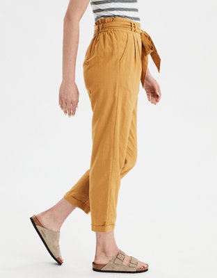Женские брюки American Eagle AE High-Waisted Striped Tie Front Slim Pant — фото 4