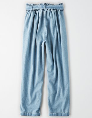 AE High-Waisted Denim Paperbag Taper Pant
