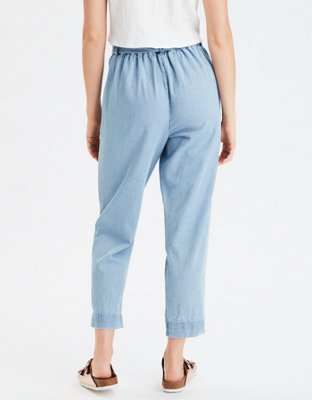 AE High-Waisted Denim Paperbag Taper Pant