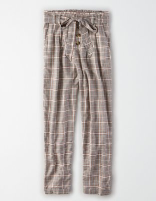 Женские брюки American Eagle AE High-Waisted Plaid Tapered Pant — фото 3
