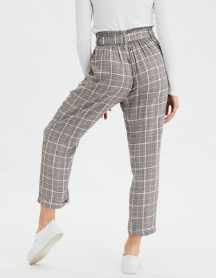 Женские брюки American Eagle AE High-Waisted Plaid Tapered Pant — фото 2
