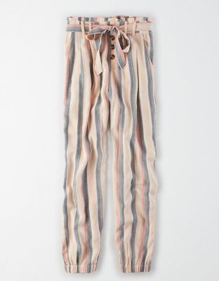 Женские брюки American Eagle AE High-Waisted Striped Paperbag Jogger — фото 3