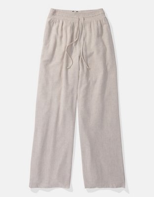 AE Pantalones Fáciles de Poner de Mezcla de Lino